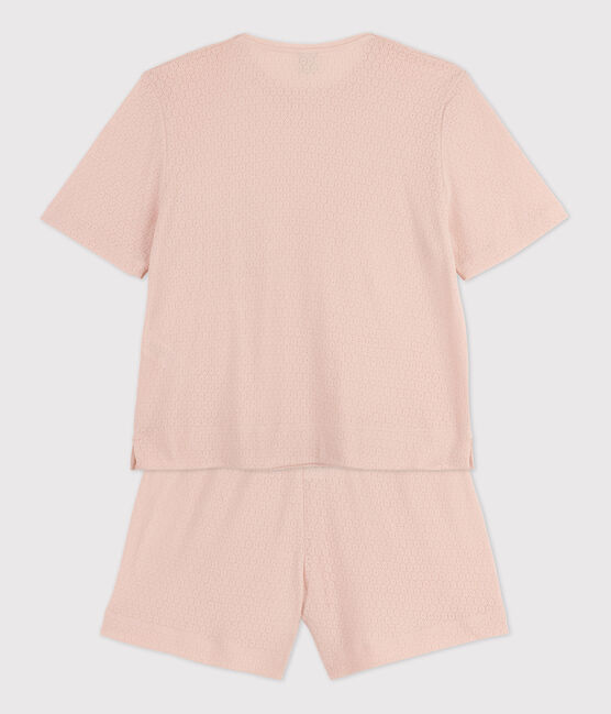 Pijama corto de algodón para mujer rosa SALINE