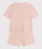 Pijama corto de algodón para mujer rosa SALINE
