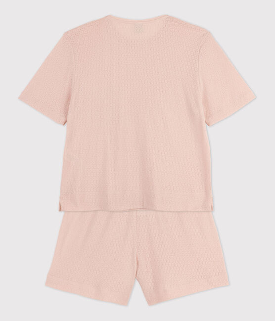 Pijama corto de algodón de mujer rosa SALINE