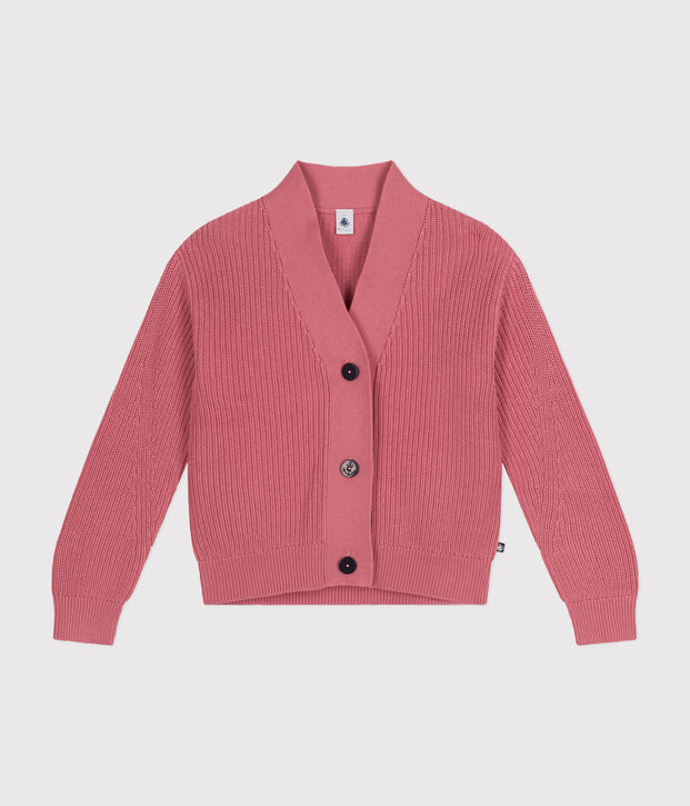 C&aacute;rdigan de algod&oacute;n para mujer rosa