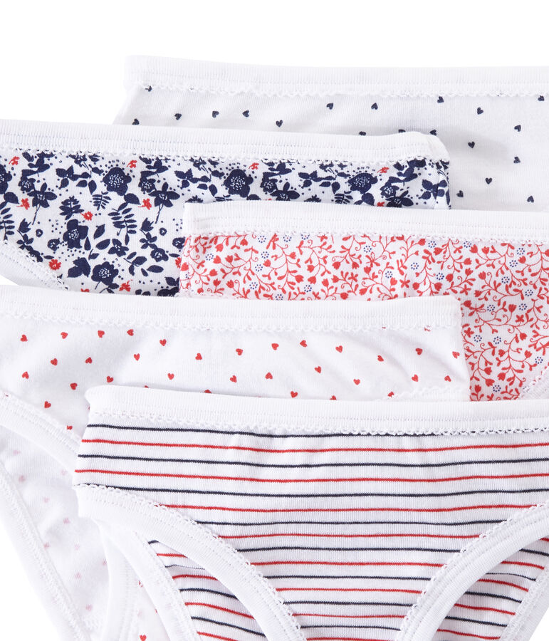 Lote de 5 braguitas para ni&ntilde;a blanco