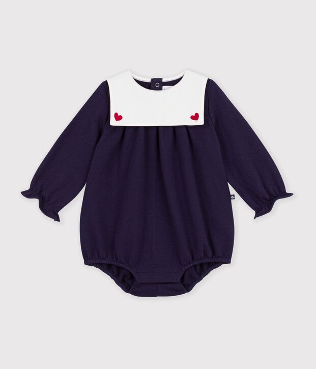 Mono corto liso de algod&oacute;n con cuello para beb&eacute; SOIR