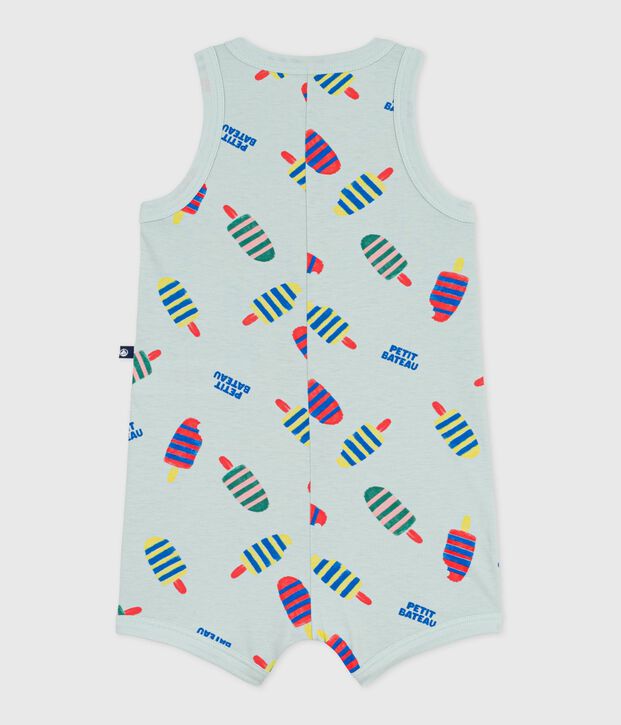 Pelele corto de algod&oacute;n con estampado de helados para beb&eacute; azul/multicolor