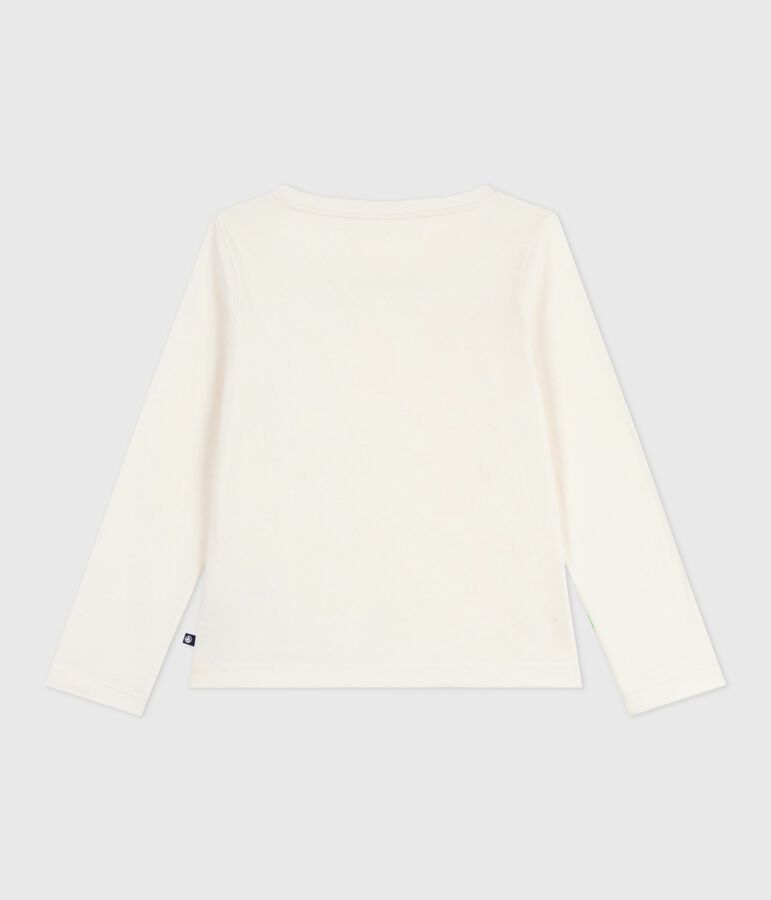 Camiseta infantil de algod&oacute;n de manga larga con estampado crudo