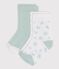 2 pares de calcetines de algod&oacute;n con estampado de flores para beb&eacute; variante 1
