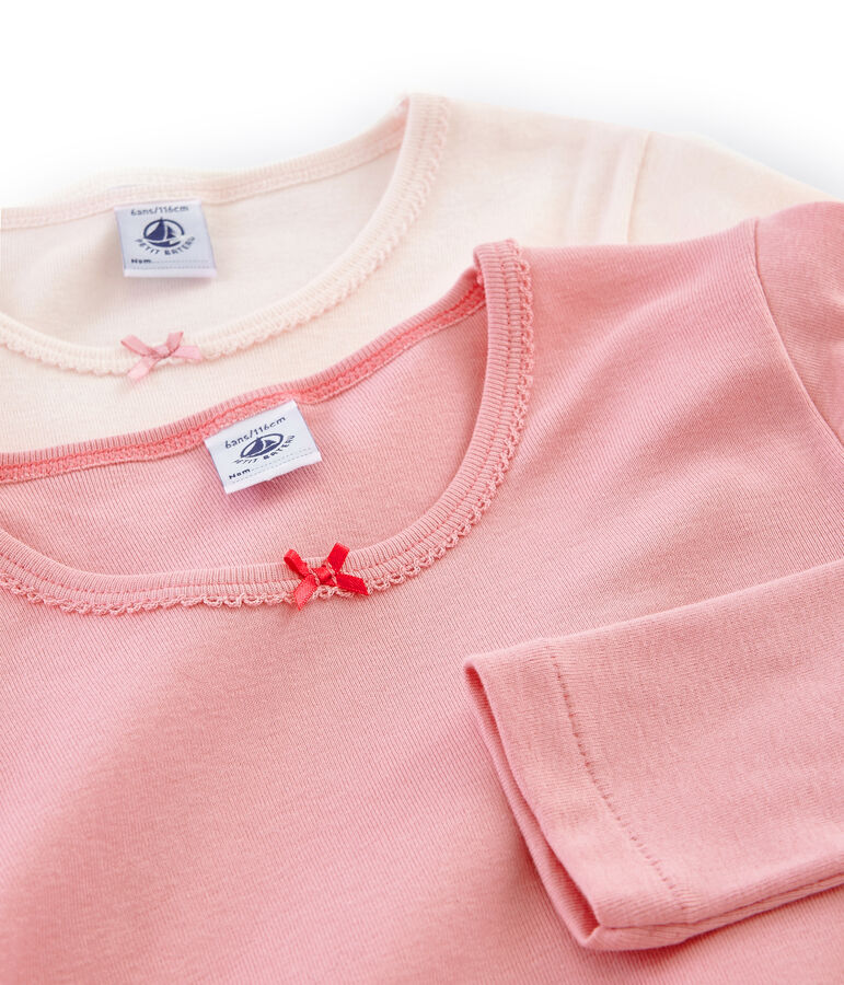 Par de camisetas manga larga para ni&ntilde;a multicolor