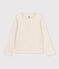 Camiseta de algodón de niña beige MONTELIMAR CHINE