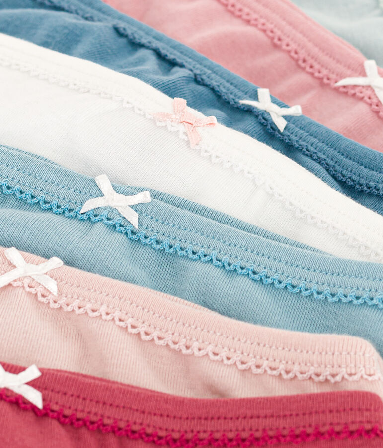 Juego de 7 braguitas lisas de algod&oacute;n para ni&ntilde;a multicolor