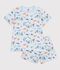 Pijama corto infantil de algod&oacute;n con estampado fosforescente azul/multicolor