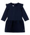 Vestido bimaterial de manga larga para bebé niña azul SMOKING/blanco MARSHMALLOW