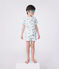 Pijama corto tipo disfraz infantil de algodón con estampado de dinosaurios blanco MARSHMALLOW/blanco MULTICO