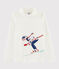 Jersey de cuello alto serigrafiado para niña blanco MARSHMALLOW
