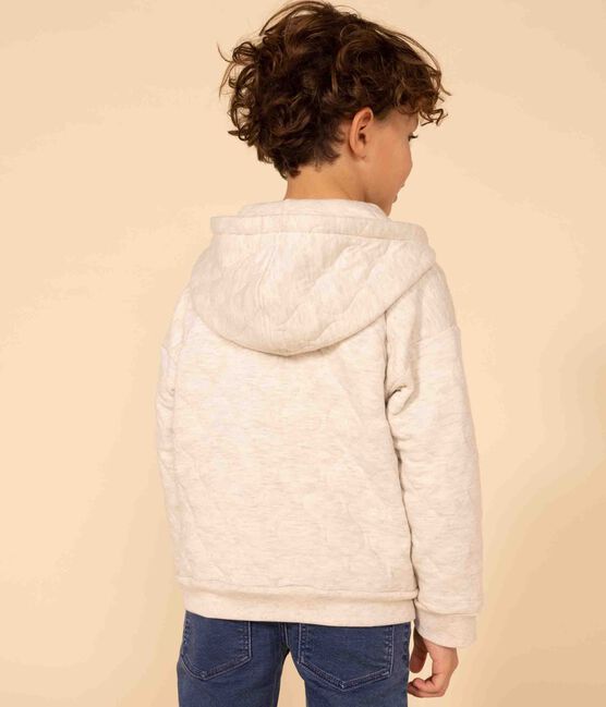 Sudadera con cremallera y capucha de tejido túbico acolchado de niña/niño beige MONTELIMAR CHINE