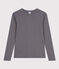 Camiseta L'ICONIQUE de algodón con cuello redondo para mujer gris BONGRIS