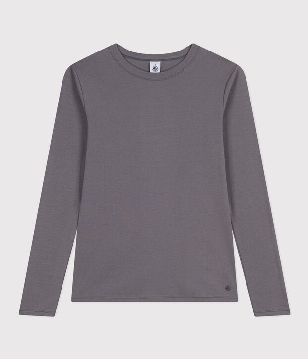 Camiseta L'ICONIQUE de algod&oacute;n con cuello redondo para mujer gris