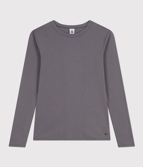 Camiseta L'ICONIQUE de algodón con cuello redondo para mujer gris BONGRIS