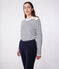 Jersey marinero de algodón a rayas para mujer blanco MARSHMALLOW/azul SMOKING