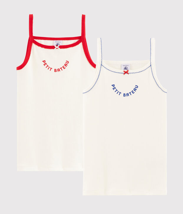 Lote de 2 camisas de tirantes para ni&ntilde;a Made in France multicolor