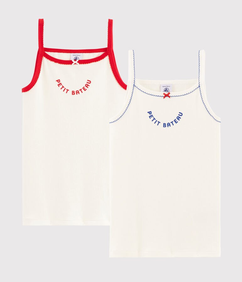 Lote de 2 camisas de tirantes para ni&ntilde;a Made in France variante 1