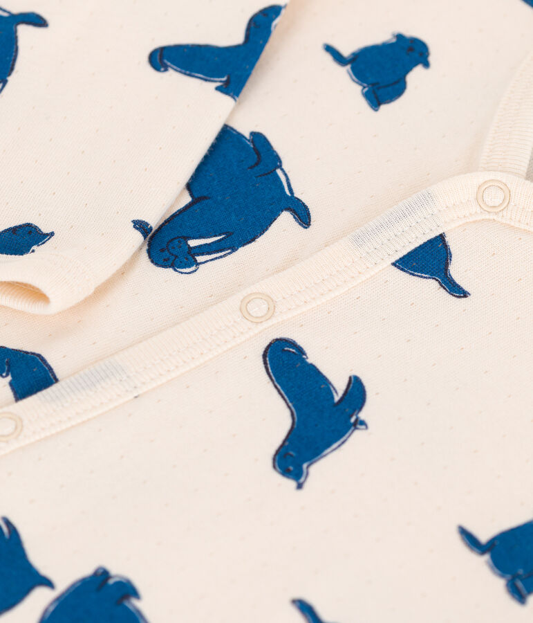 Pijama de t&uacute;bico con morsas para beb&eacute; blanco AVALANCHE/ MULTICO