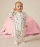 Pijama de terciopelo con estampado de pingüino en el espacio para bebé blanco MARSHMALLOW/blanco MULTICO
