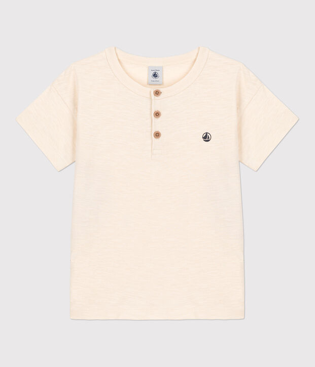 Camiseta de algod&oacute;n de manga corta para ni&ntilde;o crudo