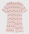 Pijama corto de algodón con tulipanes para mujer rosa SALINE/blanco MULTICO