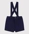 Shorts con tirantes de sarga para beb&eacute; azul