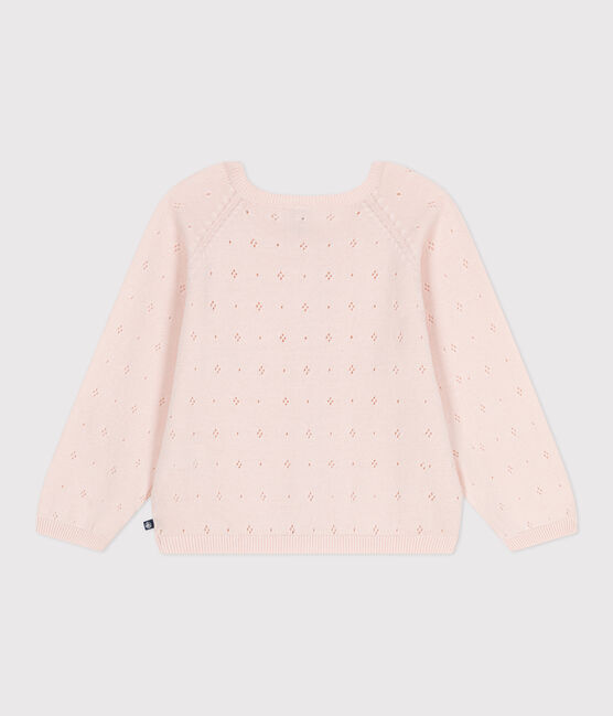 Cárdigan infantil de algodón de punto de fantasía rosa FLEUR