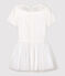 Vestido de celebración de satén y tul de niña blanco MARSHMALLOW