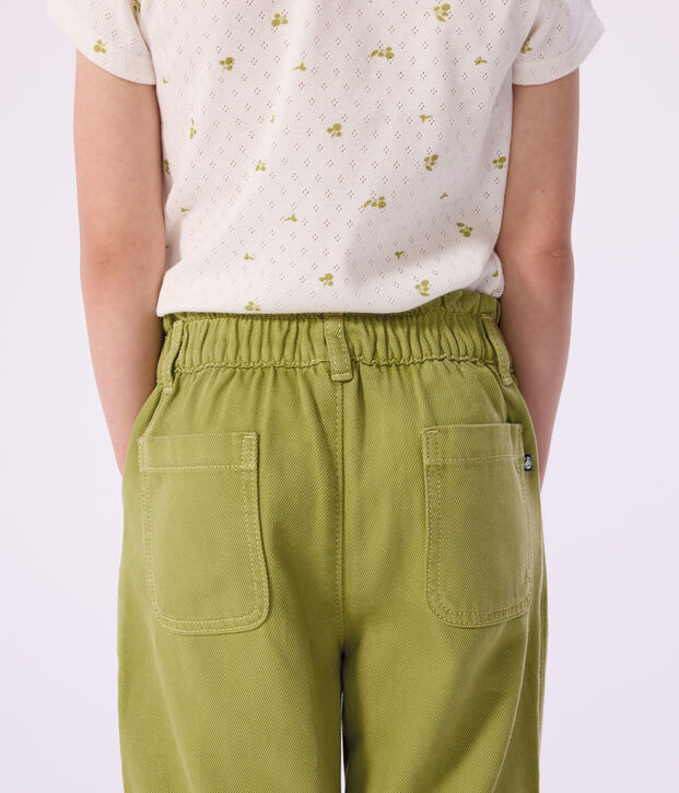 Pantal&oacute;n infantil de algod&oacute;n verde