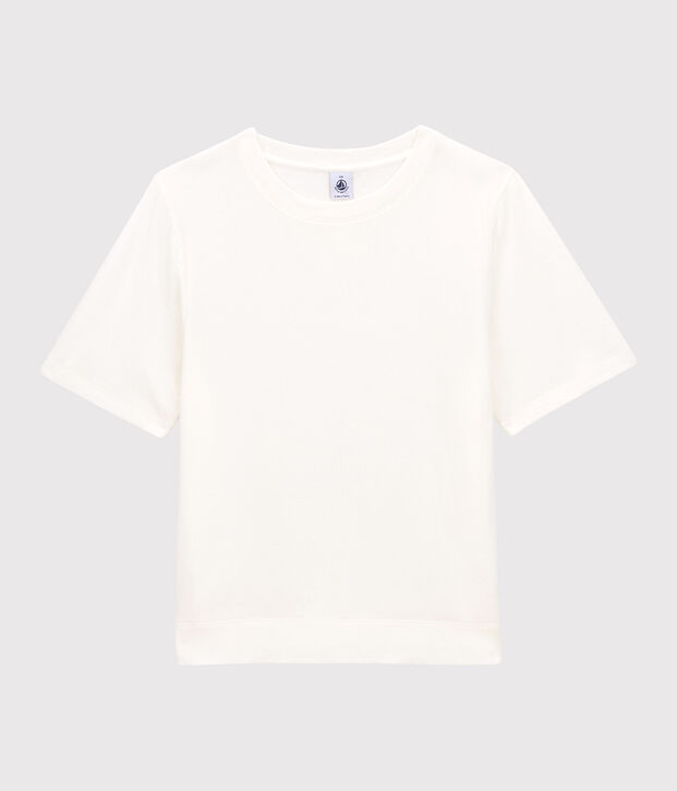 CAMISETA BOXY T&Uacute;BICO de algod&oacute;n de mujer blanco