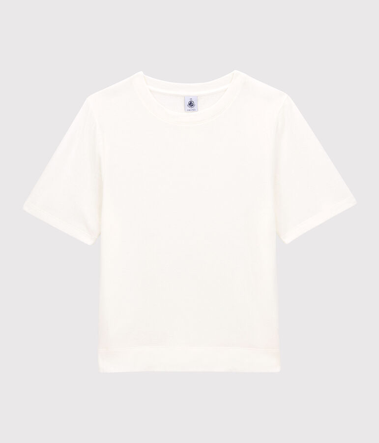 CAMISETA BOXY T&Uacute;BICO de algod&oacute;n de mujer blanco