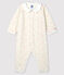 Pijama enterizo sin pies con lunares de bebé niña de algodón ecológico blanco MARSHMALLOW/blanco MULTICO