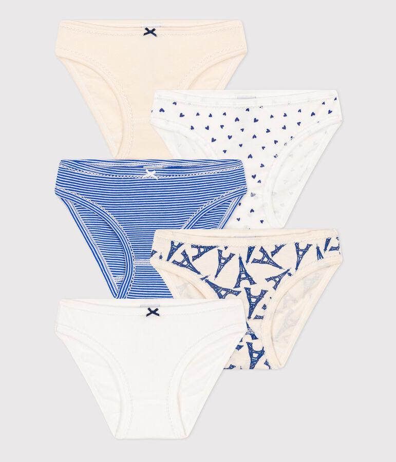 Juego de 5 braguitas de algod&oacute;n Par&iacute;s para ni&ntilde;a multicolor