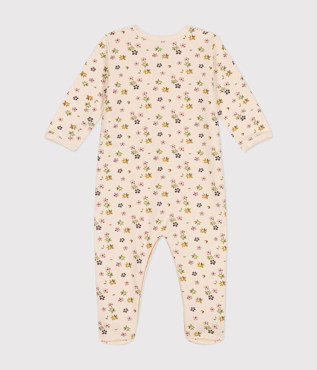 Pijama de felpa cepillada con estampado de flores para beb&eacute; crudo/multicolor