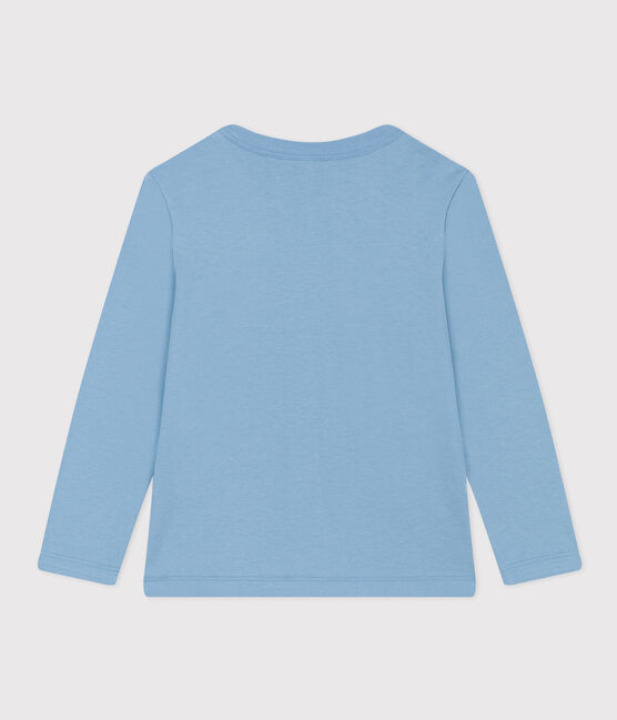 Camiseta de algodón de manga larga de niña/niño azul AZUL