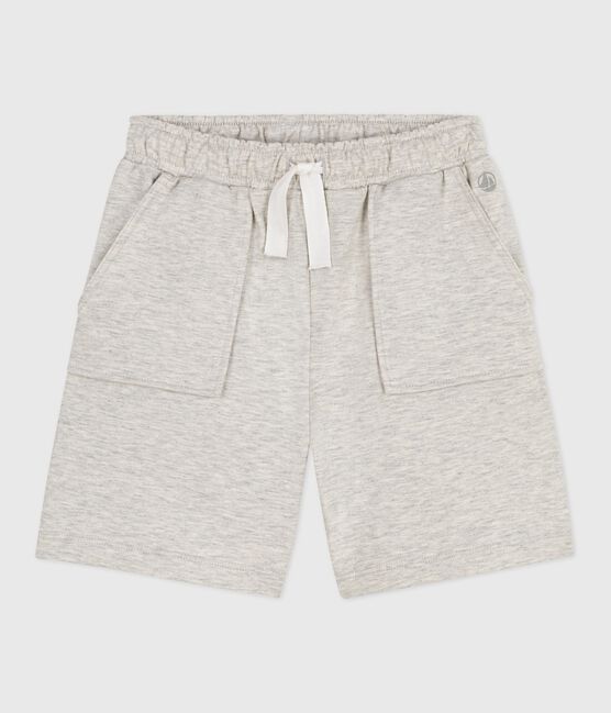 Bermudas cortas infantiles de algodón liso gris BELUGA CHINE