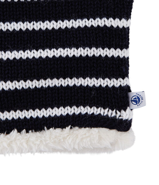 Cuello infantil mixto azul SMOKING/blanco MARSHMALLOW