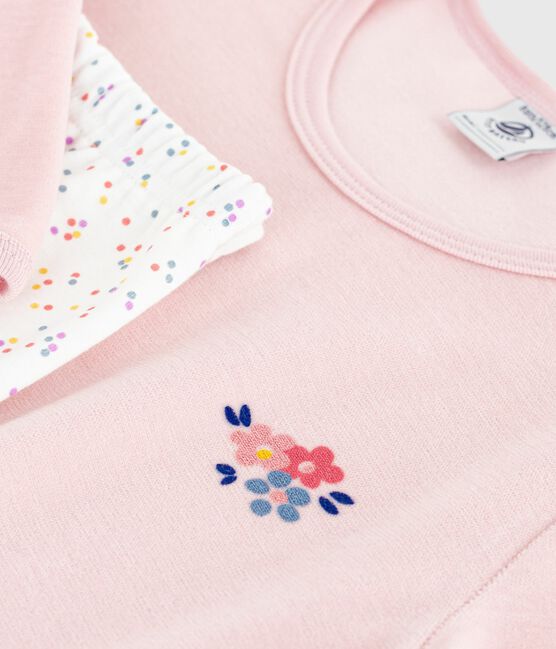 Camisón y leggings infantiles de terciopelo rosa JOLI/blanco MULTICO
