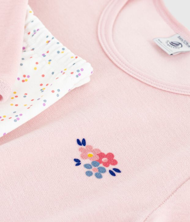 Camis&oacute;n y leggings infantiles de terciopelo rosa/multicolor
