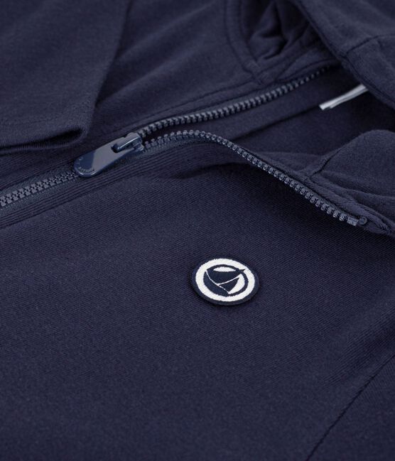 Sudadera infantil de algodón con capucha y cremallera azul SMOKING