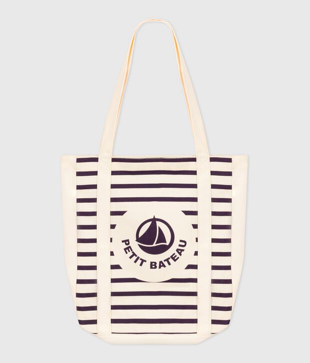 Tote bag de tela a rayas para adulto azul/azul