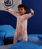 Pijama de felpa cepillada con estampado de estrellas y corazones para bebé rosa SALINE/blanco MULTICO