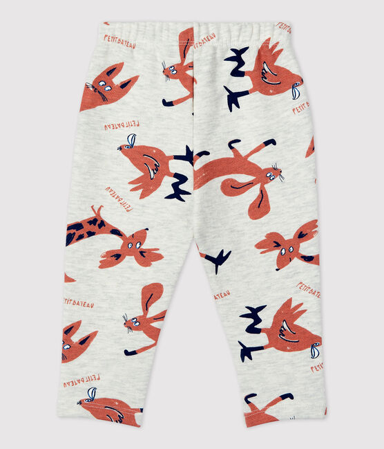 Pantalón con estampado de animales de muletón para bebé beige MONTELIMAR/blanco MULTICO