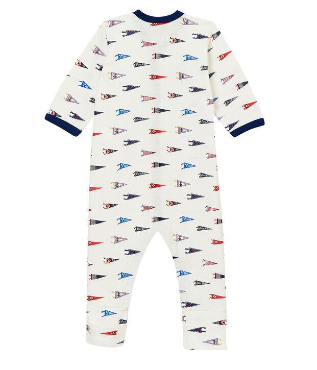 Pelele reversible para beb&eacute; ni&ntilde;o blanco/multicolor