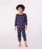 Pijama infantil de felpa con estampado de estrellas azul SOIR/ MARSHMALLOW
