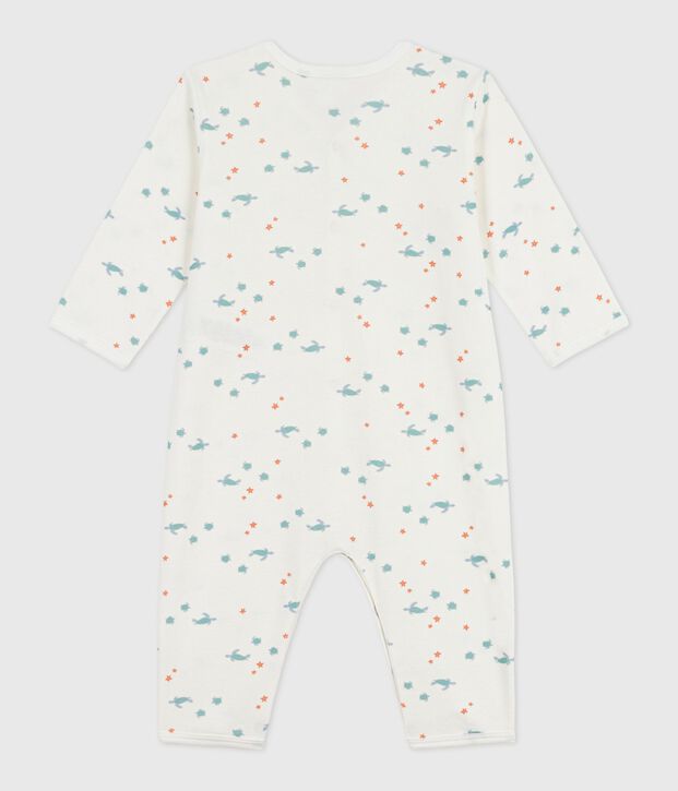 Pijama sin pies de algod&oacute;n con estampado de tortugas para beb&eacute; blanco/multicolor