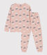 Pijama de felpa con tulipanes para niña