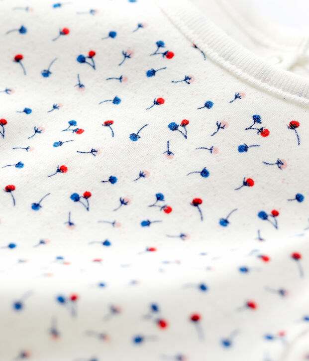 Blusa de algod&oacute;n de beb&eacute;. blanco/multicolor